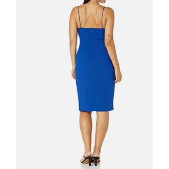 Black Halo Sz 12 Dress Esthero V-neck Cobalt Blue Cocktail Classic Party Wedding - Picture 2 of 7